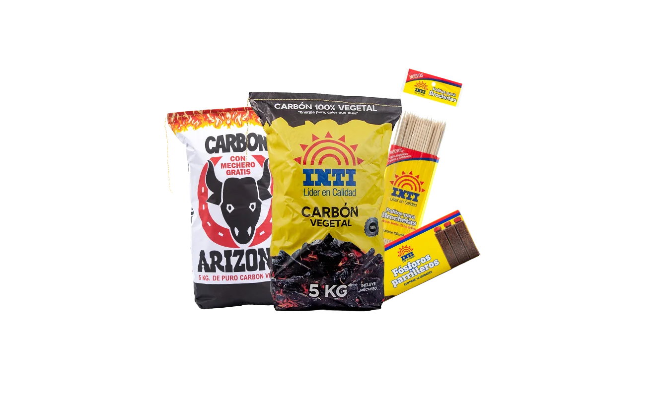 Línea Parrillera: carbón y fósforos para la parrilla